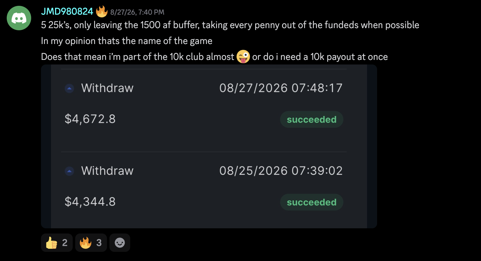 Student payout proof: community member shared payout screenshot 5